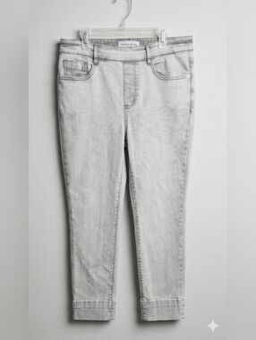 [Tribal] "Audrey" Shadowmist Cropped Pull On Straight Leg High-Rise Jeans Size 8